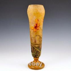 Daum Nancy Cameo Vase With Marigolds c1910