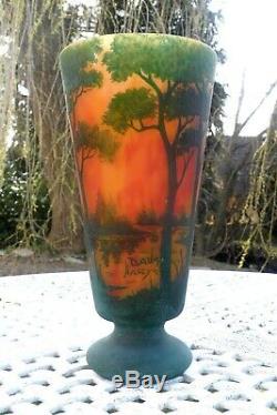 Daum Nancy, Fabulous Large Vase Cameo Decor stunning colors