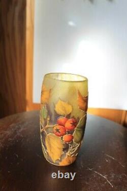Daum Nancy Floral Art glass Vase
