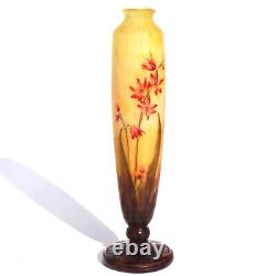 Daum Nancy Flower Enameled Cameo Art Nouveau Vase