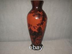 Daum Nancy Style Hand Blown Acid Etched Cameo Glass