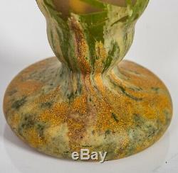 Daum Nancy Wheel-Carved Cameo Glass Vase with applied flowers, France