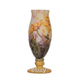 Daum Nancy enamelled and cameo Glass Vase