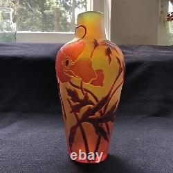 DeVez France Cameo Glass Vase c. 1900
