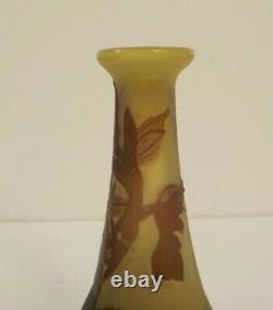 EMILE GALLE French CAMEO Art Glass Miniature 4.25 Vase, c. 1910