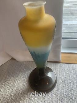 EMILE GALLE Vase or Lamp Base Cameo Glass Authentic Signed 19th