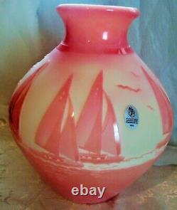 EXCLUSIVE Signed Fenton Limited Kelsey Murphy Studio Art Glass Cameo Vase