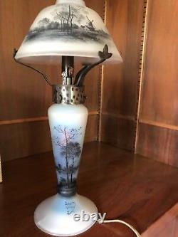 Early 20th Century Daum Nancy Enamled Cameo Glass Lamp