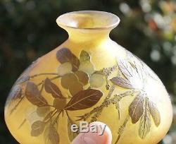 Early Emile Galle Window Pane Cameo Glass Vase