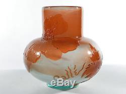 Emile GALLE Jugendstil Glasvase ° france art nouveau japanaise cameo art glass