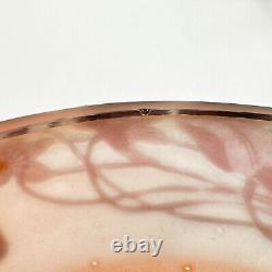 Emile Galle Acid Etched Cameo Art Glass Low Bowl Red Leaves circa 1890