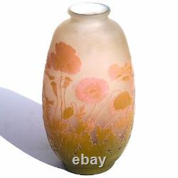 Emile Galle Art Nouveau Cameo Floral Vase