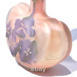 Emile Galle Cameo Mold Blown Hydrangea Vase