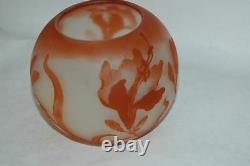 Emile Galle Cameo art glass bowl orange cut to clear Circa 1920
