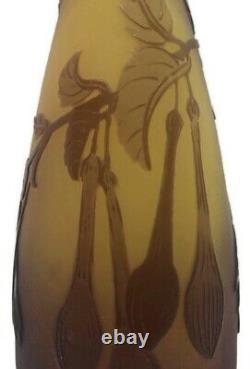 Emile Galle Glass Vase Cameo Solifleur C. 1905-1908 art nouveau antique
