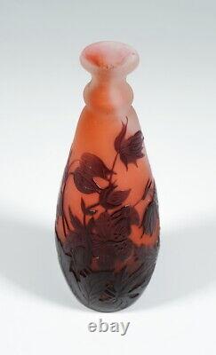 Emile Galle Nancy Cameo Art Nouveau Vase Anemone Decor Height 5 1/8in Um 1903