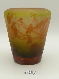 Emile Galle Nancy Jugendstil Glas Vase Art Nouveau Cameo Glass