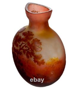 Emile Gallé Rare Cameo Vase With Auenlandschaft E. 1. Choice Um 1905 5 11/16in