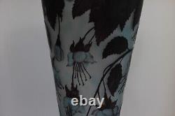 Emile Galle Reproduction Art Nouveau Style Floral Cameo Glass 11 Vase