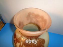 Emile Galle Signed Scenic Landscape French Art Nouveau Cameo Vase (12 by 7)