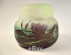 Emile Galle Three Colour Aquatic Cameo Glass Vase