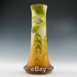 Emile Gallé Three Colour Cameo Glass Vase c1900