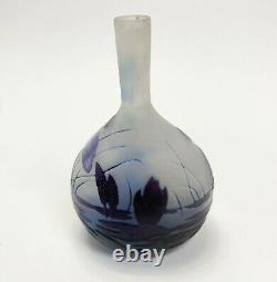 Emile Galle Two-Toned Glass Cameo Vase c late 1800