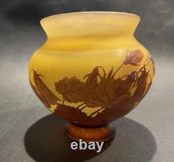 Emile Galle art glass cameo cabinet vase antique