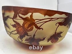 Emille Galle Cameo Bowl Reproduction Tri Color Foliage D11in X H6in