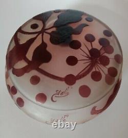 Emille Galle Cameo Glass Lidded Bowl 1920s