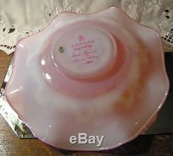 FENTON French Opalescent CAMEO GLASS Connoisseur Gold Ruby BOWL PLATE 14 Pink