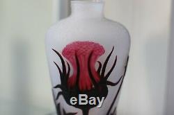 Fabulous Daum Nancy Wheel-Carved Cameo Glass Vase