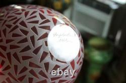 Fabulous Studio Art Glass Bowl Engebretsen Neilsen Etched Cameo