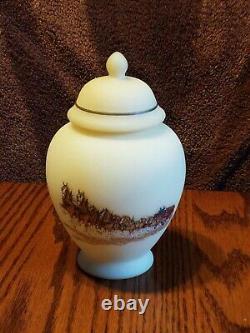 Fenton Budweiser Clydesdales Cameo Satin Temple Jar-Rare, Scarce, Hard to Find