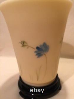 Fenton Cameo Flip Vase #f4810 Hand Painted And Signed By L. Barbour In 2007