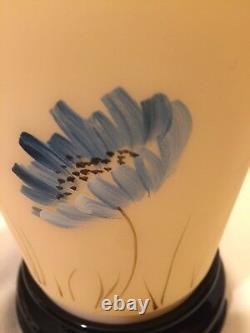 Fenton Cameo Flip Vase #f4810 Hand Painted And Signed By L. Barbour In 2007