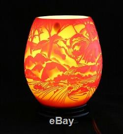 Fenton Cameo Glass Limited Edition Lamp A Light In The Falls Kelsey #35