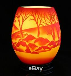 Fenton Cameo Glass Limited Edition Lamp A Light In The Falls Kelsey #35
