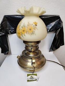 Fenton Hammered Hand Painted Cameo D. Robinson Lamp