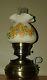 Fenton Hammered Painted Signed Satin Daisies on Cameo Colonial Lamp 1978 1983