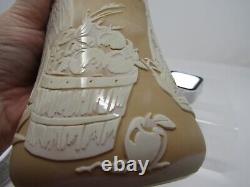 Fenton Kelsey Bomkamp Cameo Carved Chocolate Vase McGregors's Harvest 8589 WC
