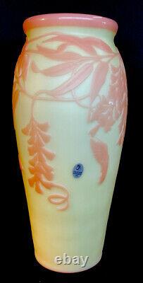 Fenton Kelsey Murphy Cameo Burmese Wisteria Lane Hummingbird Vase LIMITED