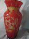 Fenton Kelsey and Bomkamp Cameo Sand Carved Vase 101\2''tall Morning Sun