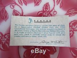 Fenton LE Connoissser Collection Ruby Cameo Floral Mouthblown Huge BowlReynolds