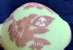 Fenton Limited Edition Kelsey Sand Carved Cameo Glass Burmese Vase 91/275