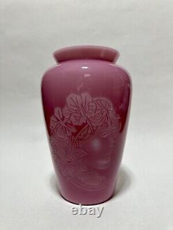 Fenton Rose Quartz Cameo Vase Connoisseur Collection