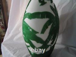 Fenton Sand Carved by Kelsey and Bomkamp Vase 12''tall Beyond the Platation