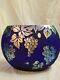 Fenton Vase Cameo by Kelsey Murphy-Bomkamp blue with Grapes\Leaves #11