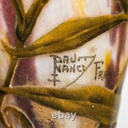 Fine Daum Nancy Acid Etched, Cameo and Enamel Glass Vase France, circa 1910