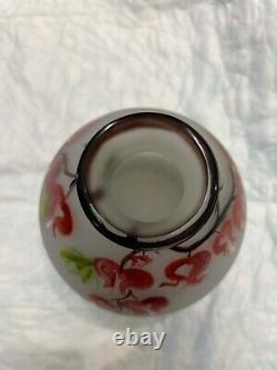 Fine Legras French Art Glass Cameo Vase-signed- ruby series signed